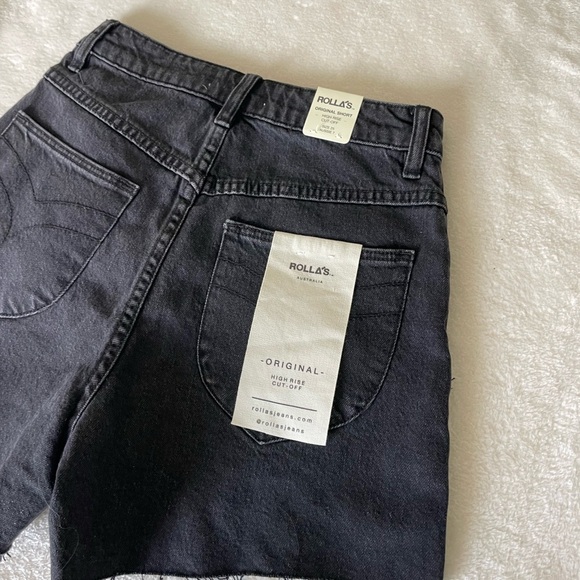 ROLLA'S High Rise Cutoff Black Jean Shorts - Picture 9 of 11